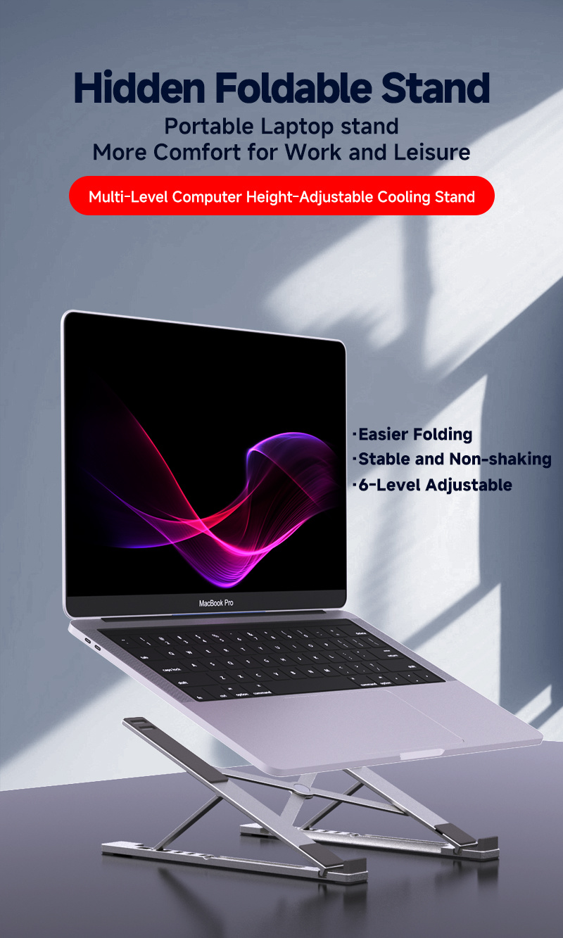 SENZANS C39 Portable Laptop Stand: 6‑Level Adjustment, Anti‑Slip, Efficient Cooling – The Ultimate Neck‑Friendly Stand for Professionals